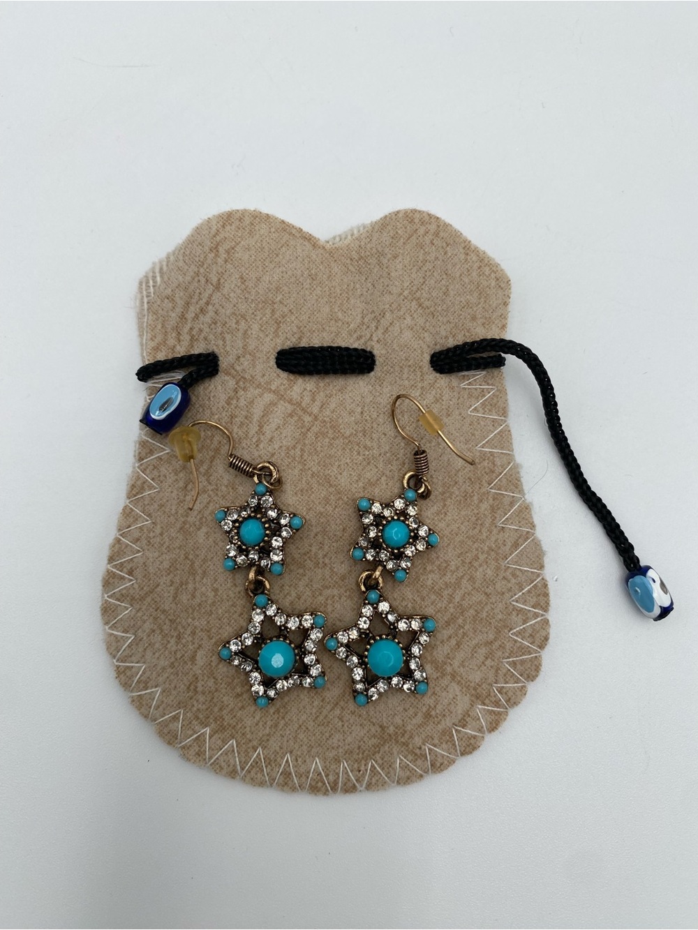 Turquoise Star Drop Earrings - Unbranded